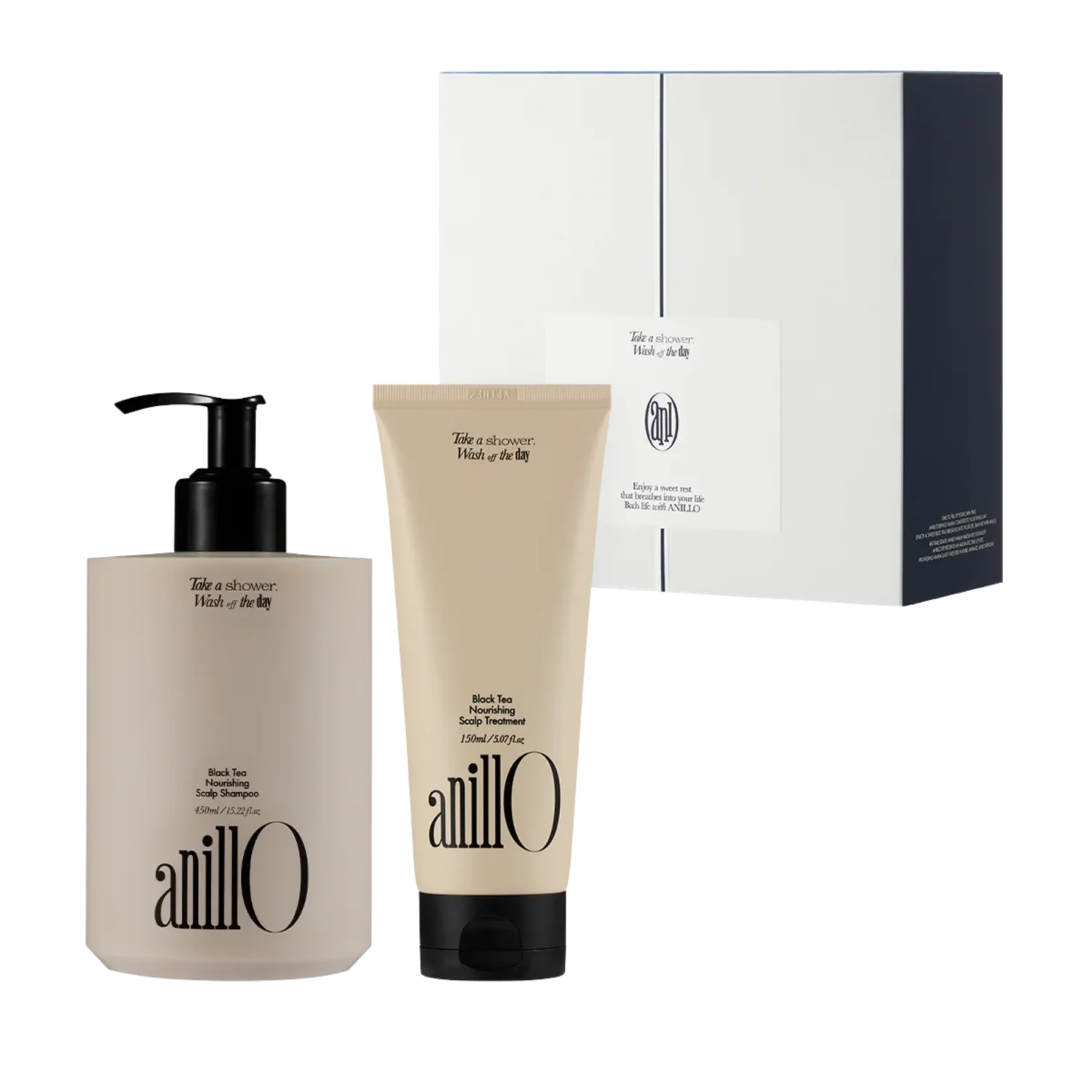 AnillO Black Tea Nourishing rinkinys – šampūnas ir maitinamoji kaukė