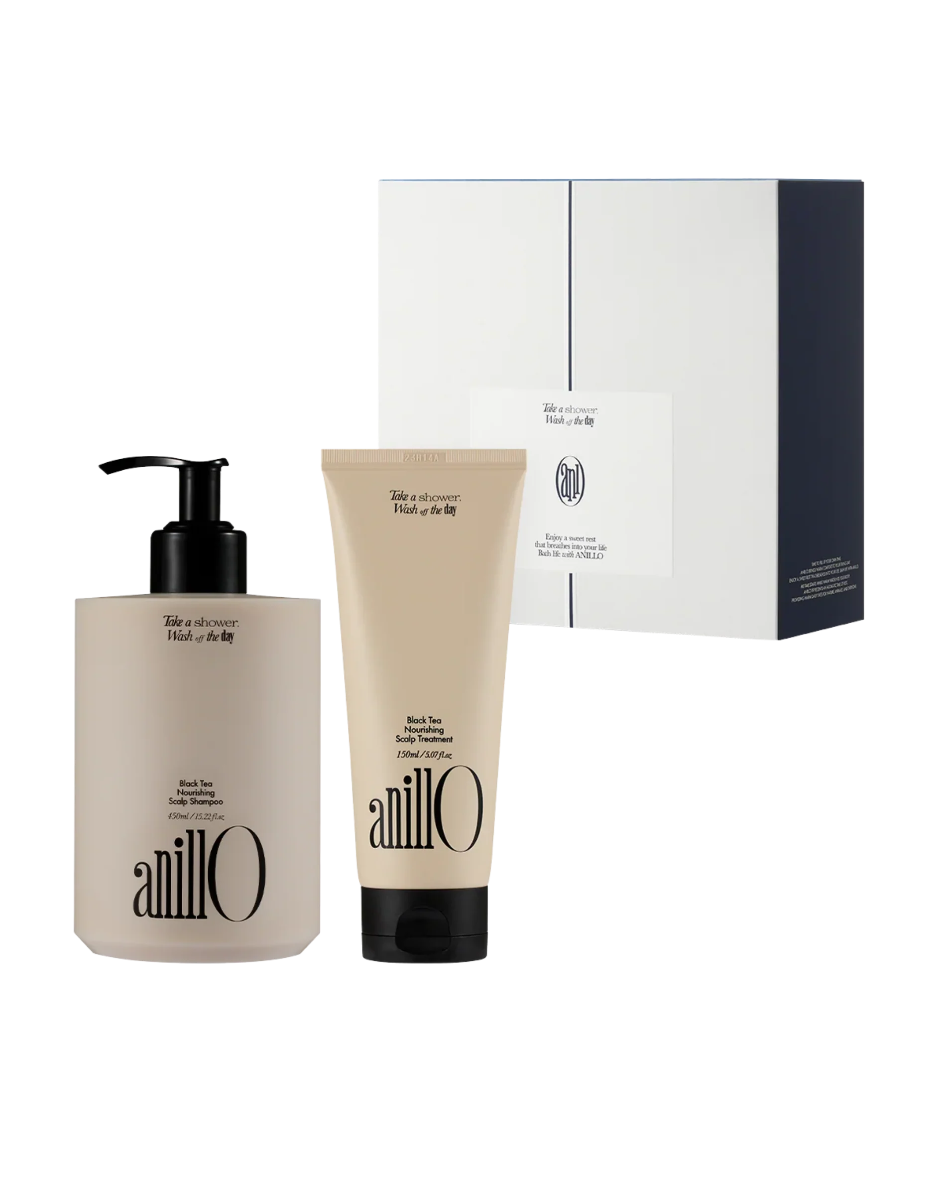 AnillO Black Tea Nourishing rinkinys – šampūnas ir maitinamoji kaukė