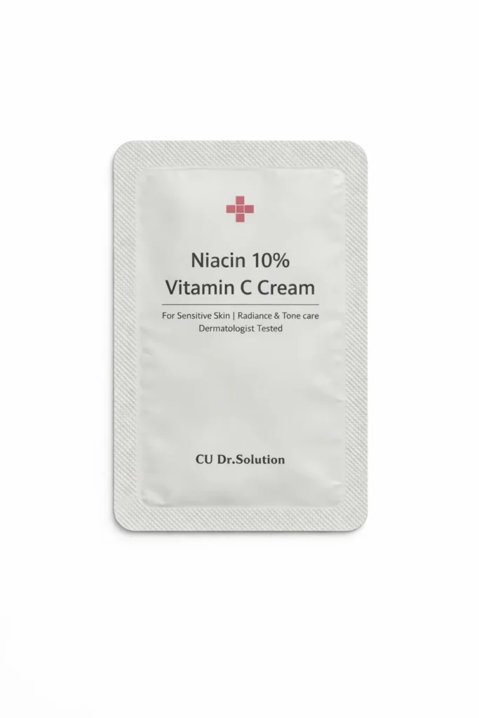 CUSKIN labai koncentruotas kremas su 10 % niacinamido ir vitaminu C, mėginukas 2 ml